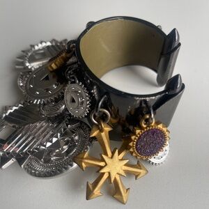 Eddie Borgo Silver and Gold Gear Bracelet